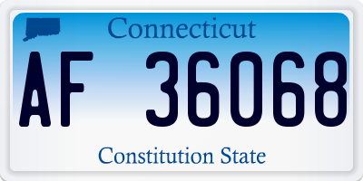 CT license plate AF36068