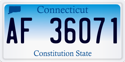 CT license plate AF36071