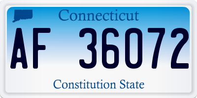 CT license plate AF36072