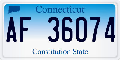 CT license plate AF36074