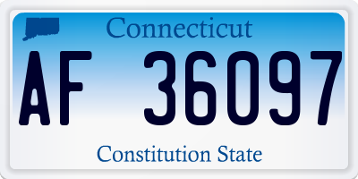 CT license plate AF36097