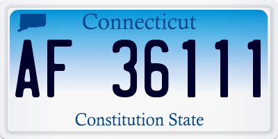 CT license plate AF36111