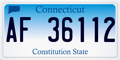 CT license plate AF36112