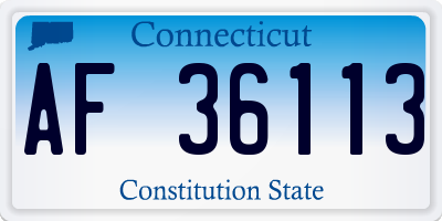 CT license plate AF36113
