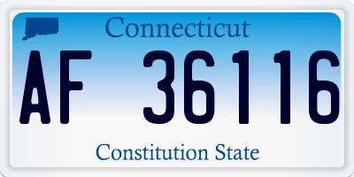 CT license plate AF36116