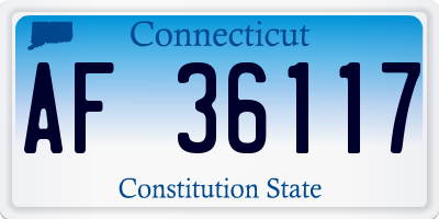 CT license plate AF36117