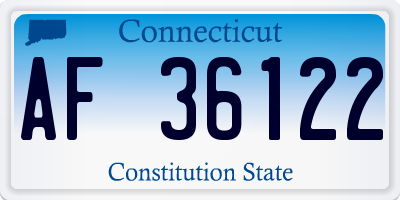 CT license plate AF36122