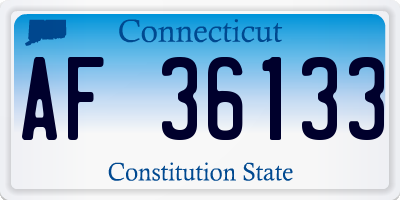 CT license plate AF36133