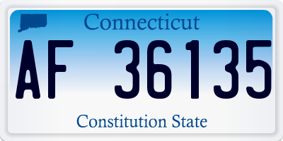 CT license plate AF36135