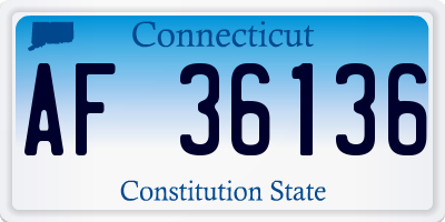 CT license plate AF36136