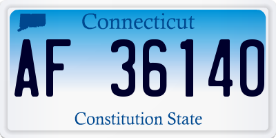 CT license plate AF36140