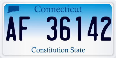 CT license plate AF36142