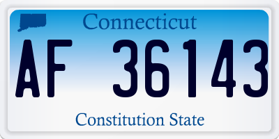 CT license plate AF36143