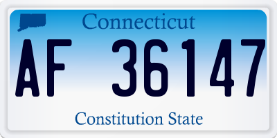 CT license plate AF36147