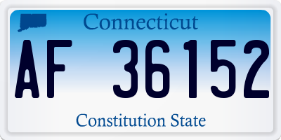 CT license plate AF36152