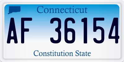 CT license plate AF36154