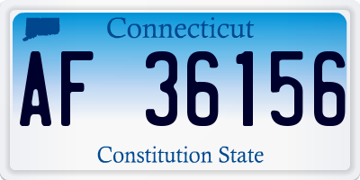 CT license plate AF36156