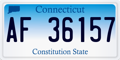 CT license plate AF36157