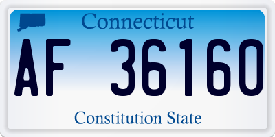 CT license plate AF36160