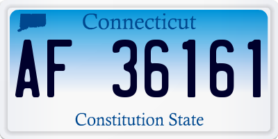 CT license plate AF36161