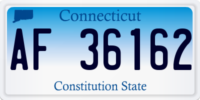 CT license plate AF36162