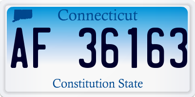 CT license plate AF36163