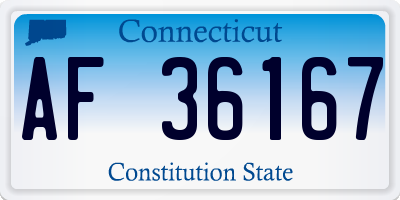 CT license plate AF36167