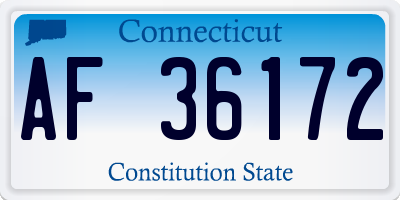 CT license plate AF36172