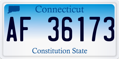 CT license plate AF36173