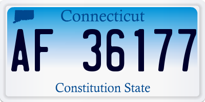 CT license plate AF36177