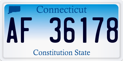 CT license plate AF36178