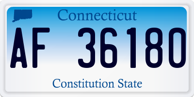 CT license plate AF36180