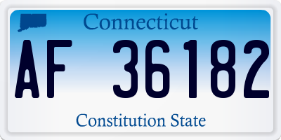 CT license plate AF36182