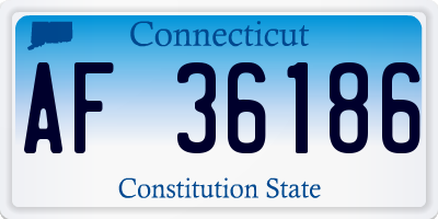 CT license plate AF36186