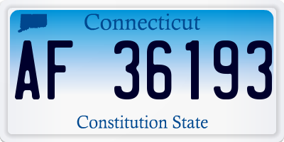 CT license plate AF36193