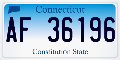 CT license plate AF36196