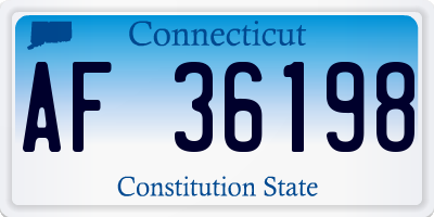 CT license plate AF36198