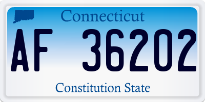 CT license plate AF36202