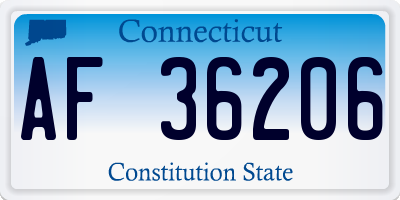 CT license plate AF36206