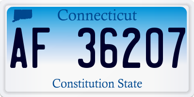 CT license plate AF36207