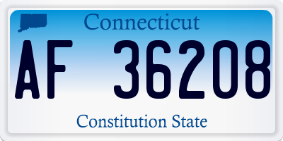 CT license plate AF36208