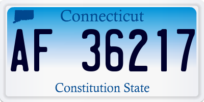 CT license plate AF36217