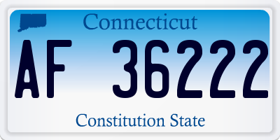 CT license plate AF36222