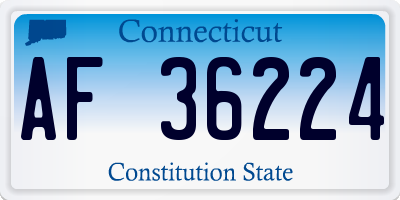 CT license plate AF36224