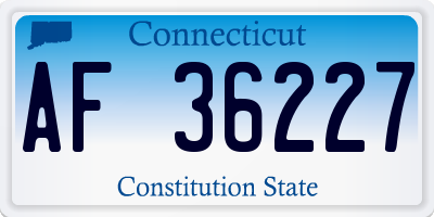 CT license plate AF36227