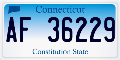 CT license plate AF36229