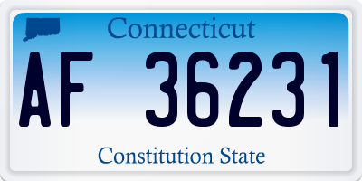 CT license plate AF36231