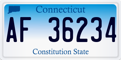 CT license plate AF36234