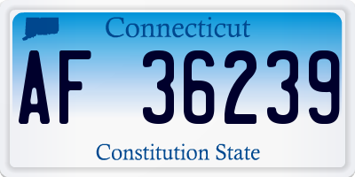 CT license plate AF36239