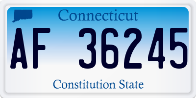 CT license plate AF36245